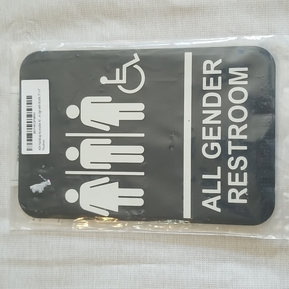ADA ALL GENDER HANDYICAP ACCESSIBLE SIGN WITH BRAILLE 9" X 6"